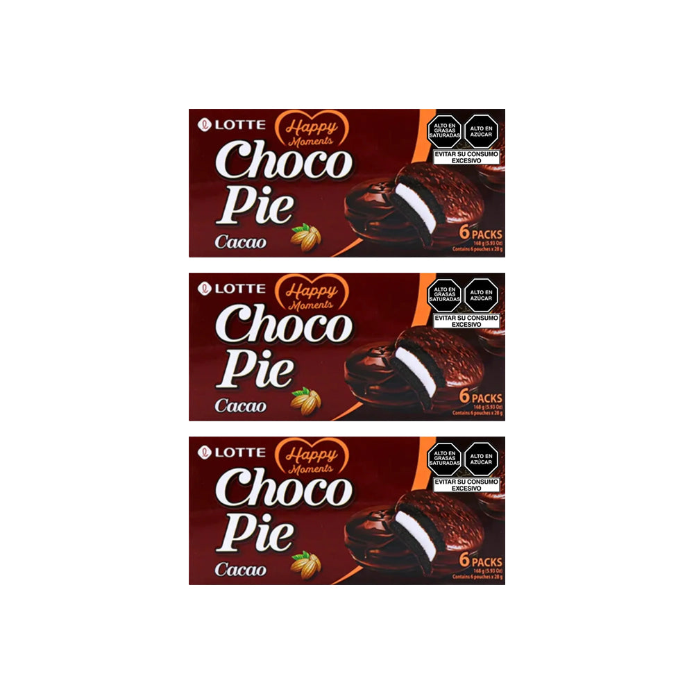 Chocopie - Biscocho de Chocolate relleno de Mashmellow cubierto de Chocolate Pack x3