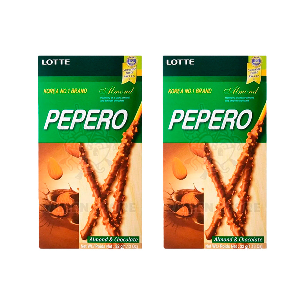 Pepero Almendra - Palitos de Galleta bañados de Chocolate con Almendra - X2 Unid.