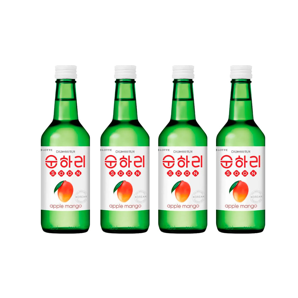 Soju Jinro Apple Mango - Licor a base de arroz 13% Alc - Pack X4