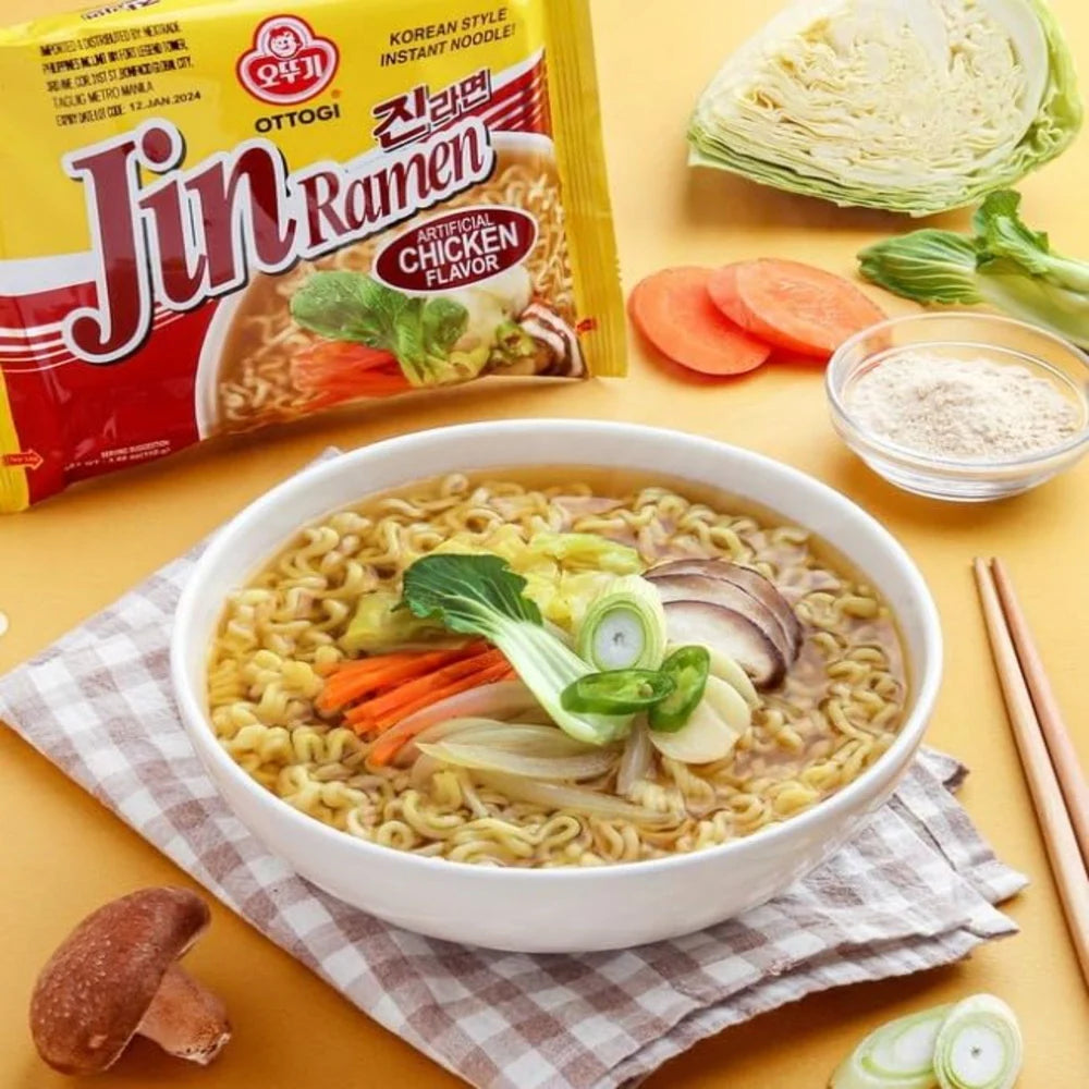 Jin Ramen Chicken - Sopa instantánea sabor a Pollo Sin Picante en Bolsa