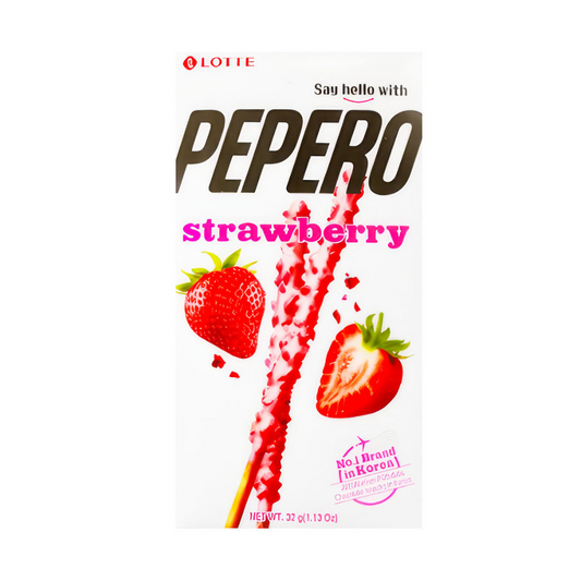 Pepero Strawberry - Palitos de Galletas Rellenos de Chocolate sabor a fresa