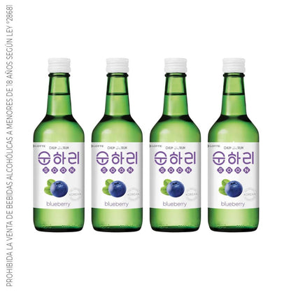 Soju Chum Churum Arandano - Licor a base de arroz sabor Arandano 12% Alc Pack x4