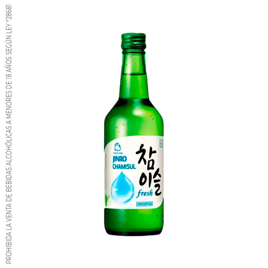 Soju Jinro Fresh - Licor a base de arroz sabor Fresh destilado con Bamboo 17.8% Alc