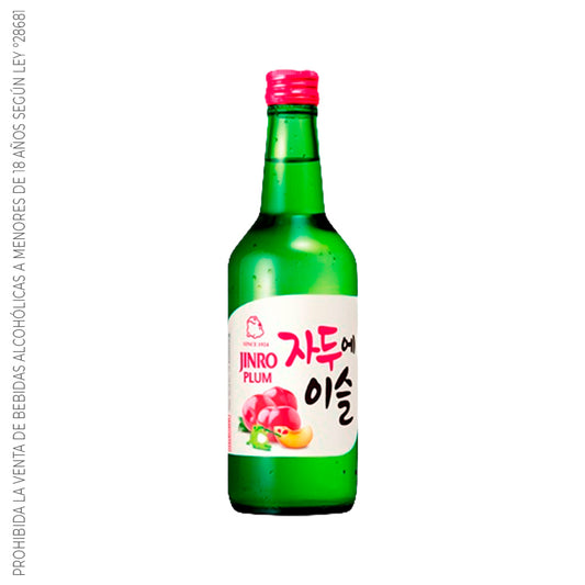 Soju Jinro Ciruela - Licor a base de arroz sabor Ciruela 13% Alc