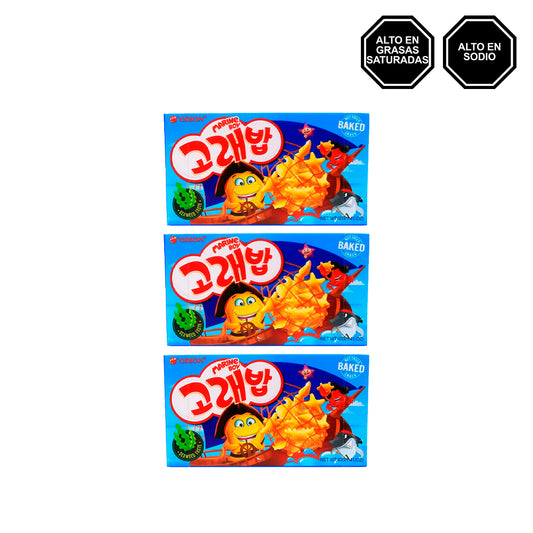 Orion Marine Boy - Snack sabor a Algas Saladas Pack x3