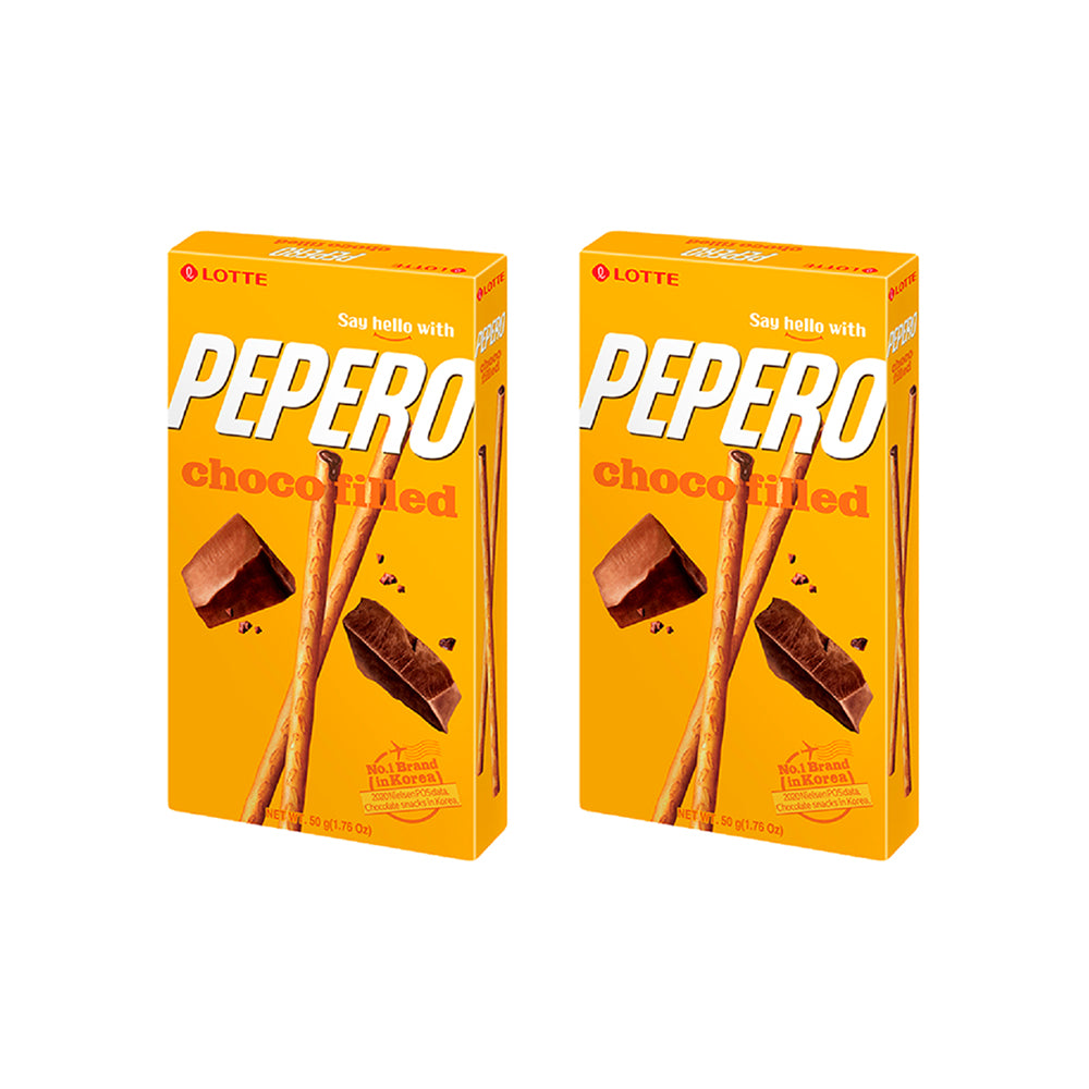 Pepero Choco Filled - Palitos de Galletas Rellenos de Chocolate - X2 Unid.
