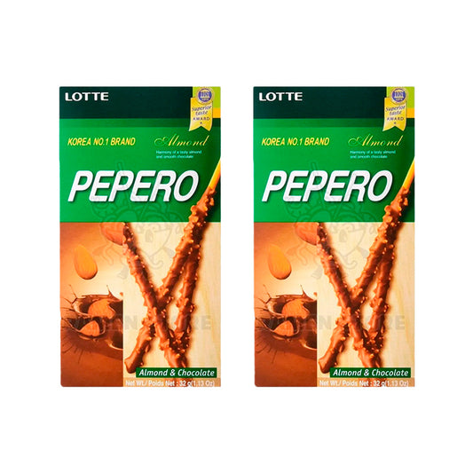 Pepero Almendra - Palitos de Galleta bañados de Chocolate con Almendra - X2 Unid.