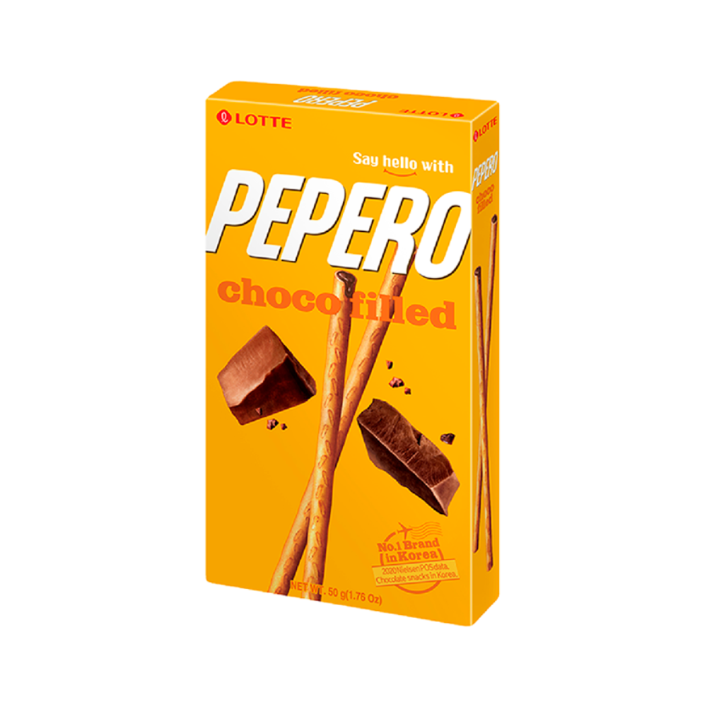 Pepero Choco Filled - Palitos de Galletas Rellenos de Chocolate X3