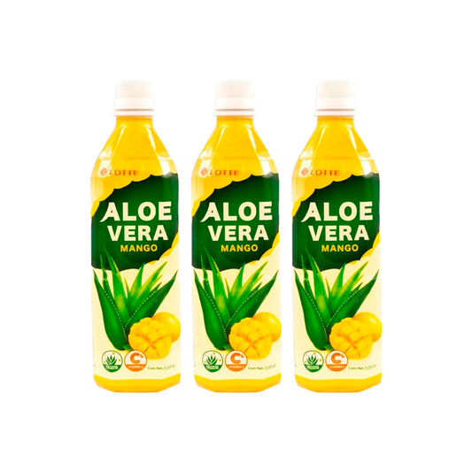 Lotte - Bebida de Aloe Vera sabor Mango 500ml Pack x3