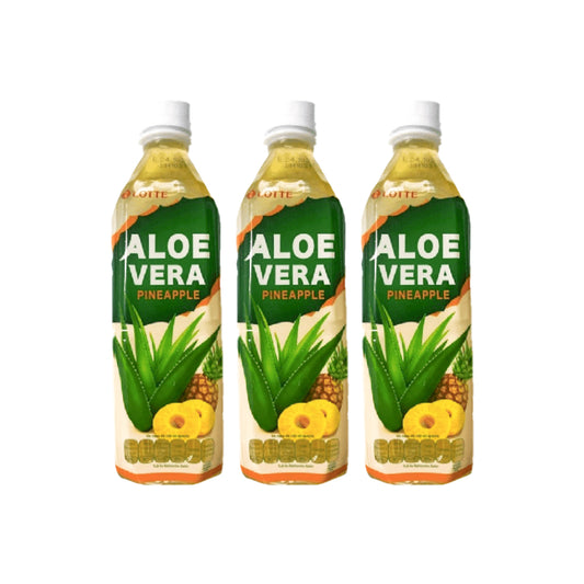 Lotte - Bebida de Aloe Vera sabor Piña 500ml Pack x3