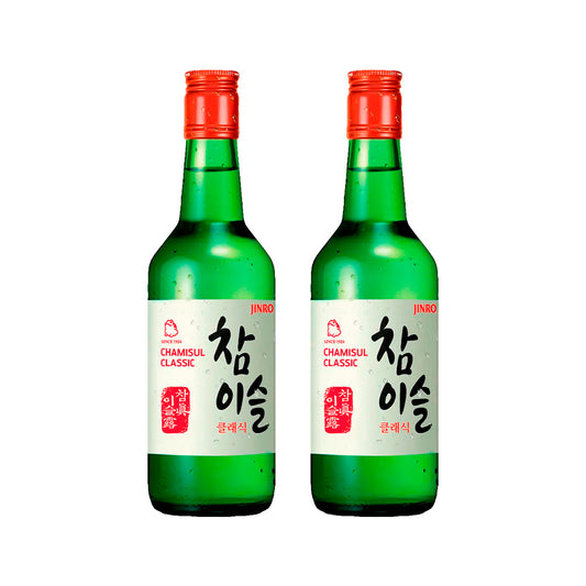 Soju Jinro Classic - Licor a base de arroz sabor Classic destilado con Bamboo 20.1% Alc - X2 Unid.