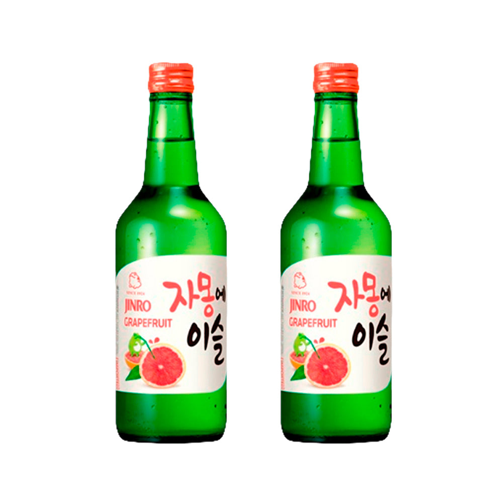 Soju Jinro Toronja - Licor a base de arroz sabor Toronja 13% Alc - X2 Unid.