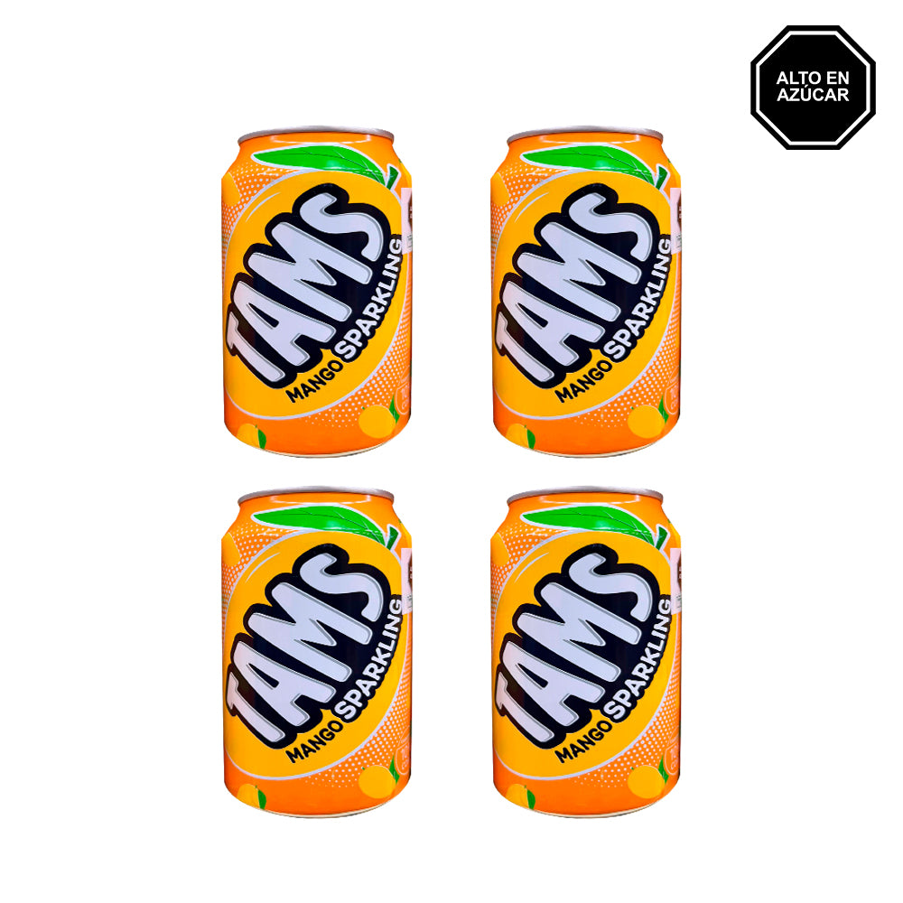 Tams Sparkling Mango - Bebida Gasificada sabor a Mango Pack x4