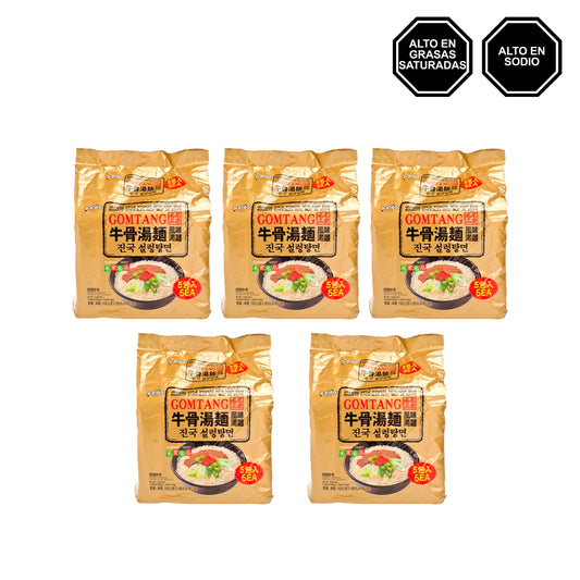 Gomtang Ramen - Sopa instantánea de Carne sin Picante en Bolsa Pack x5