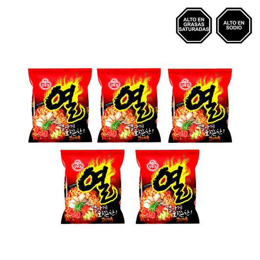 Yeul Ramen - Sopa instantánea de Carne muy Picante en Bolsa Pack x5