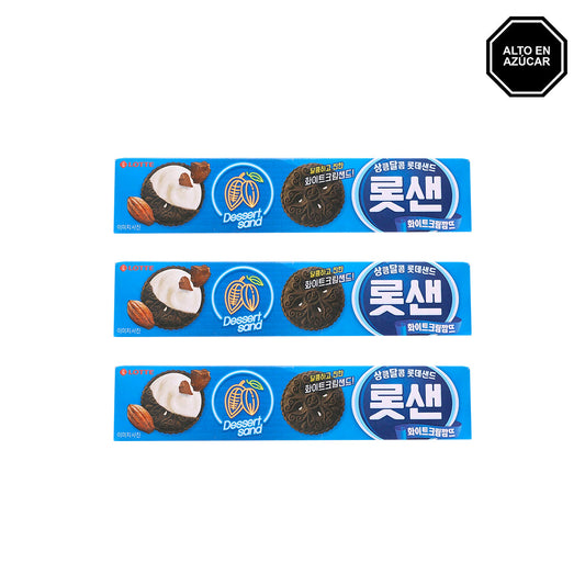 Lotte Sand Oreo - Galleta rellena de Crema Pack x3