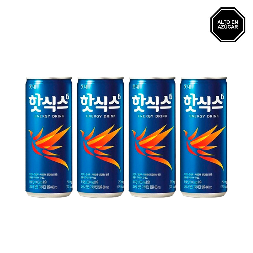 Hot6 - Energizante Gasificado Pack x4